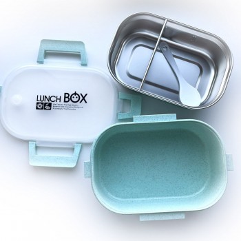 Термо ланч бокс с металлической основой Eco-Metal, 700 мл, бирюзовый