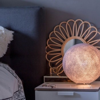 Настільний світильник із ниткової кулі, Сірий 31 см