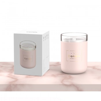 Стильный мини увлажнитель воздуха, аромадиффузер, Свеча, 280мл, розовый