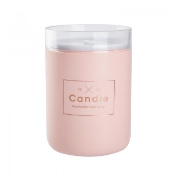 Стильный мини увлажнитель воздуха, аромадиффузер, Свеча, 280мл, розовый