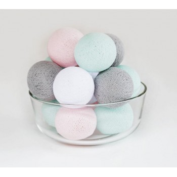 Тайская гирлянда CBL Mint-Grey 20 шт от батареек, 2.5 м