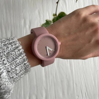 Жіночий силіконовий годинник-конструктор actimer, пудровий ремінець, циферблат mate nude