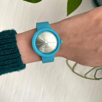 Жіночий силіконовий годинник-конструктор actimer, блакитний ремінець, циферблат Metallic blue