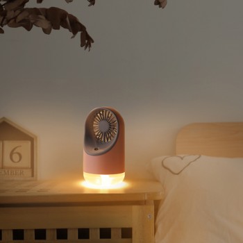 Аккумуляторный увлажнитель воздуха - вентилятор Fan 3в1, розовый