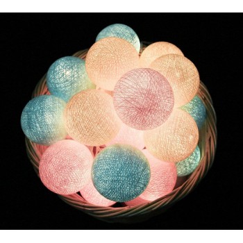 Гірлянда тайські шарики-ліхтарики CBL Pastel 20 шт, 3.7 м