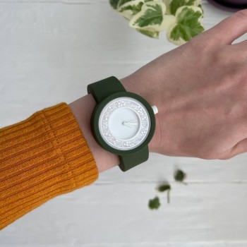 Женские силиконовые часы-конструктор actimer, хаки ремешок, циферблат ring stone