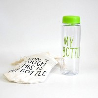 Зеленая бутылка My Bottle с чехлом