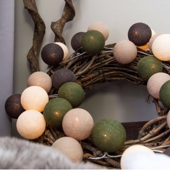 Гирлянда-ночник хлопковые фонарики CBL Forest 20 шт от батареек, 2.5 м