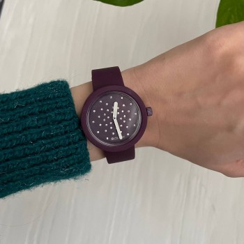 Женские силиконовые часы-конструктор actimer, бордовый ремешок, циферблат wine stone