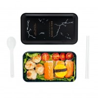 Ланч бокс bento Black Marble, 1200 мл - черный