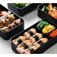 Ланч бокс bento Black Marble, 1200 мл - черный