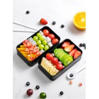 Ланч бокс bento Black Marble, 1200 мл - черный