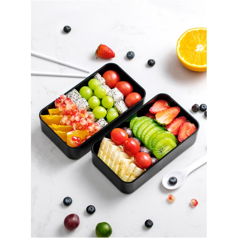 Ланч бокс bento Black Marble, 1200 мл - черный