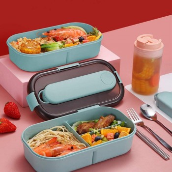 Ланч бокс зі знімним контейнером для приладів Japanese 1.2л - блакитний