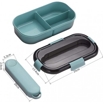 Комплект ланч-бокс 1,2 л і пляшечка 350 мл Japanese - блакитний