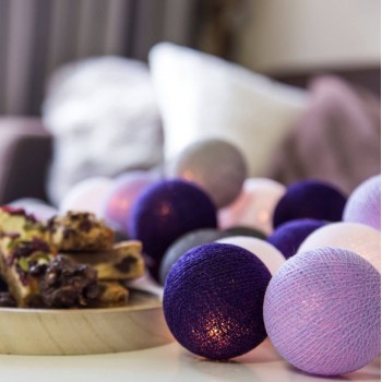 Гирлянда-ночник хлопковые фонарики  CBL Dark Iris 20 шт, 3.7 м