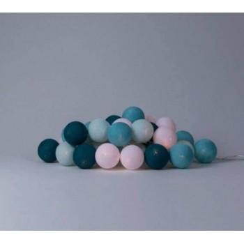 Гирлянда-ночник хлопковые фонарики  CBL Аква 35 шариков от USB, 4м