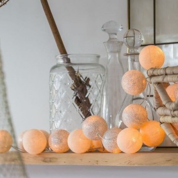 Тайська гірлянда кульки-ліхтарики CBL Shell - Silver Metallic