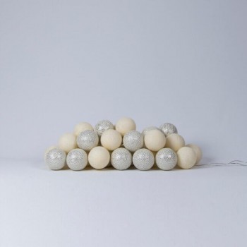 Тайська гірлянда кульки-ліхтарики CBL Shell - Silver Metallic