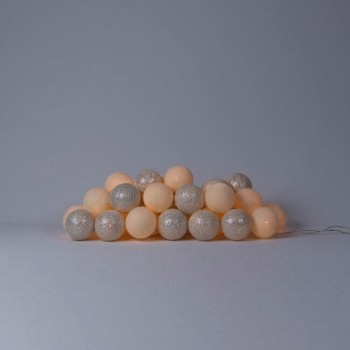 Тайська гірлянда кульки-ліхтарики CBL Shell - Silver Metallic