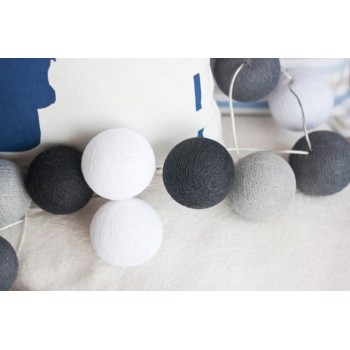 Гирлянда тайские шарики-фонарики CBL Black-Grey 20 шариков, 2.5 м