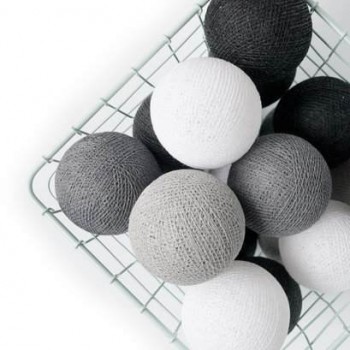 Гирлянда тайские шарики-фонарики CBL Black-Grey 20 шариков, 2.5 м