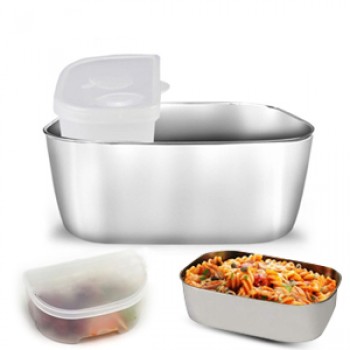 Ланч бокс з підігрівом від мережі/автоммобіля зі сталевою колобою, Elecro 1.5л, сірий