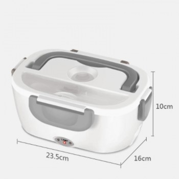 Ланч бокс з підігрівом від мережі/автоммобіля зі сталевою колобою, Elecro 1.5л, сірий