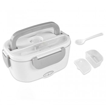 Ланч бокс з підігрівом від мережі/автоммобіля зі сталевою колобою, Elecro 1.5л, сірий