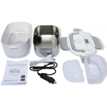 Ланч бокс з підігрівом від мережі/автоммобіля зі сталевою колобою, Elecro 1.5л, сірий