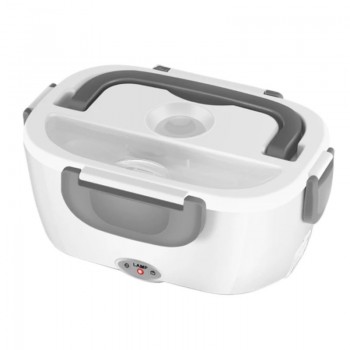 Ланч бокс з підігрівом від мережі/автоммобіля зі сталевою колобою, Elecro 1.5л, сірий