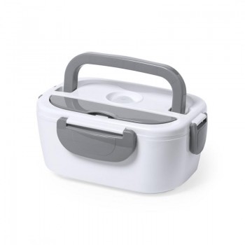Ланч бокс з підігрівом від мережі/автоммобіля зі сталевою колобою, Elecro 1.5л, сірий