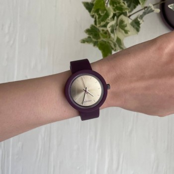 Жіночий силіконовий годинник-конструктор actimer, бордовий ремінець, циферблат Metallic wine