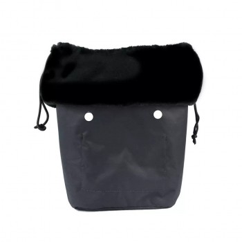 Качественная джинсовая подкладка для сумки mini на завязках, Черная