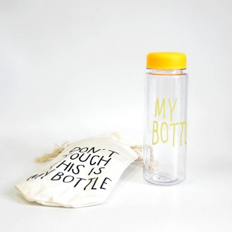 Желтая бутылка My Bottle с чехлом