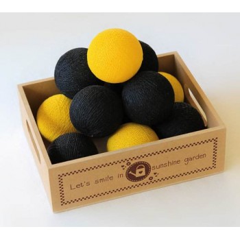 Бавовняна гірлянда CBL Black-Yellow 20 шт від батарейок, 2.5 м