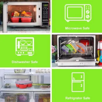 Ланч бокс складаний силіконовий 1100 мл Collapsible, Блакитний