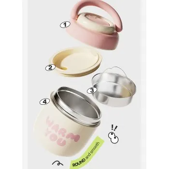 Вакуумний металевий термос для їжі 1.3 л Warm з термосумкою і ложкою - зберігає тепло до 8 годин