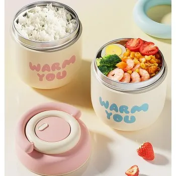 Вакуумний металевий термос для їжі 1.3 л Warm з термосумкою і ложкою - зберігає тепло до 8 годин