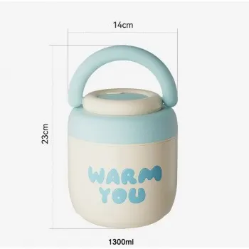 Вакуумний металевий термос для їжі 1.3 л Warm з термосумкою і ложкою - зберігає тепло до 8 годин