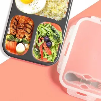 Ланч бокс складаний силіконовий 1100 мл Collapsible, Пудровий