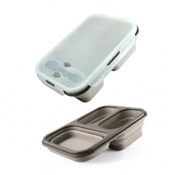 Ланч бокс складаний силіконовий 1100 мл Collapsible, Сірий