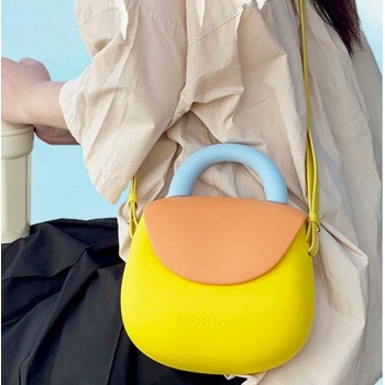 Жіноча сумка-клатч Fungoofun EVA, вологостійка, з ручкою та ремінцем, жовто-помаранчева