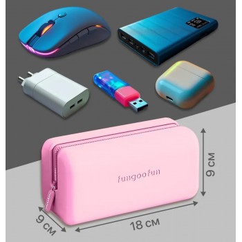 Маленька дорожня косметичка - органайзер Fungoofun EVA, водонепроникна, рожева