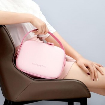 Большая дорожная косметичка Fungoofun EVA, водонепроницаемый бьюти-кейс с отделениями и вкладышем для кисточек, розовый