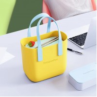 Женская каучуковая сумка-шопер с косметичкой Fungoofun EVA, водостойкая, набор 2в1, жетлая