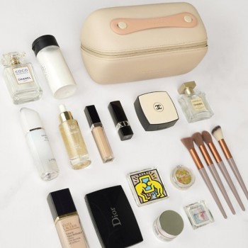 Компактна дорожня косметичка Fungoofun EVA, водонепроникний органайзер із вкладишем, бежевий