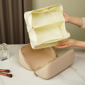 Компактна дорожня косметичка Fungoofun EVA, водонепроникний органайзер із вкладишем, бежевий