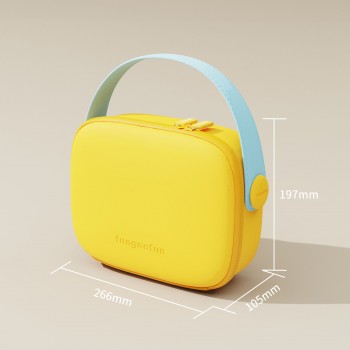 Большая дорожная косметичка Fungoofun EVA, водонепроницаемый бьюти-кейс с отделениями и вкладышем для кисточек, желтый