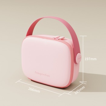 Большая дорожная косметичка Fungoofun EVA, водонепроницаемый бьюти-кейс с отделениями и вкладышем для кисточек, розовый